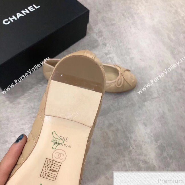 Chanel Quilting Lambskin Leather Ballerinas Nude 2019 (DLY-9050186)