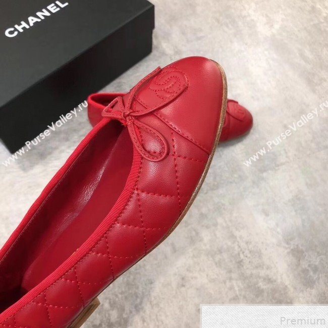 Chanel Quilting Lambskin Leather Ballerinas Red 2019 (DLY-9050187)