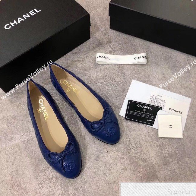 Chanel Quilting Lambskin Leather Ballerinas Blue 2019 (DLY-9050189)