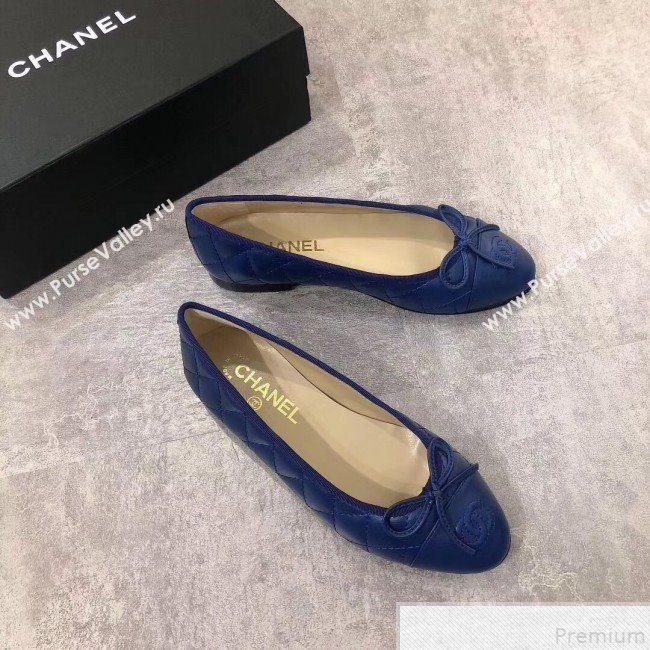 Chanel Quilting Lambskin Leather Ballerinas Blue 2019 (DLY-9050189)