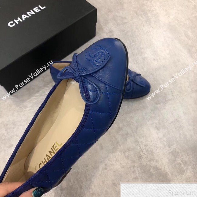 Chanel Quilting Lambskin Leather Ballerinas Blue 2019 (DLY-9050189)