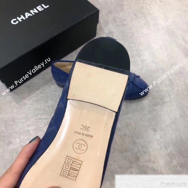 Chanel Quilting Lambskin Leather Ballerinas Blue 2019 (DLY-9050189)