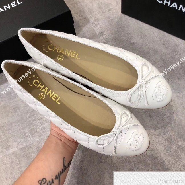 Chanel Quilting Lambskin Leather Ballerinas Black 2019  (DLY-9050192)