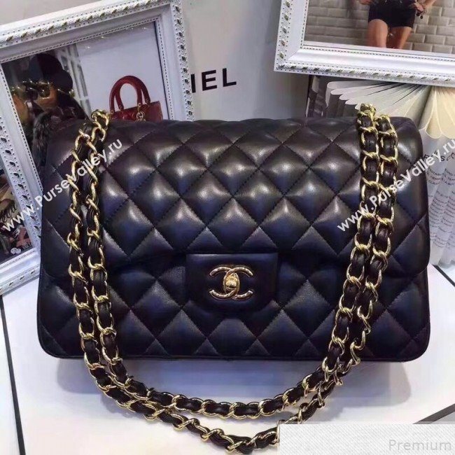 Chanel Lambskin Classic Jumbo Flap Bag Black 2019 TOP(GHW) (AW-9050151)