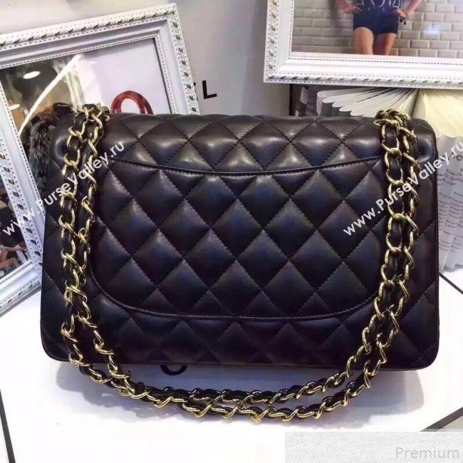 Chanel Lambskin Classic Jumbo Flap Bag Black 2019 TOP(GHW) (AW-9050151)