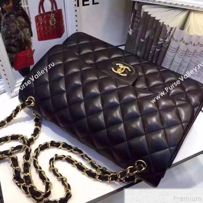 Chanel Lambskin Classic Jumbo Flap Bag Black 2019 TOP(GHW) (AW-9050151)