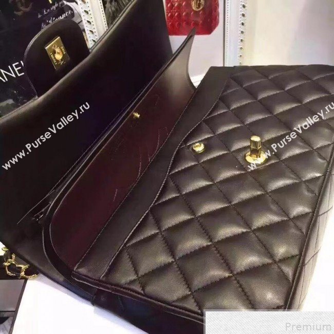 Chanel Lambskin Classic Jumbo Flap Bag Black 2019 TOP(GHW) (AW-9050151)