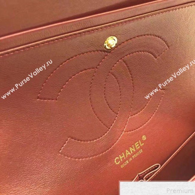 Chanel Lambskin Classic Jumbo Flap Bag Burgundy 2019 TOP(GHW) (AW-9050153)