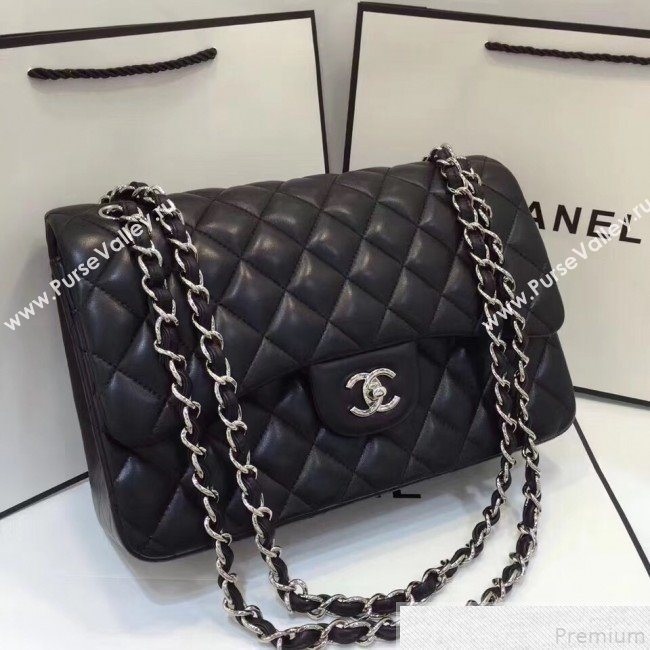 Chanel Lambskin Classic Jumbo Flap Bag Black 2019 TOP(SHW) (AW-9050152)