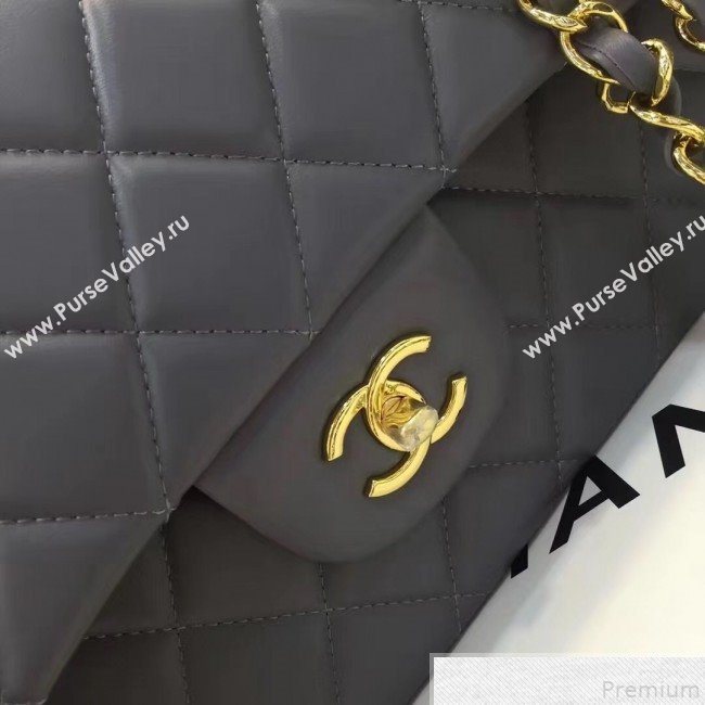 Chanel Lambskin Classic Jumbo Flap Bag Grey 2019 TOP(GHW) (AW-9050154)