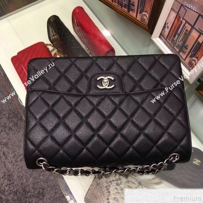Chanel A58600 Caviar Leather Classic Jumbo Flap Bag Black 2019 TOP （SHW） (AW-9050155)
