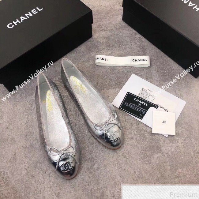 Chanel Lambskin Leather Ballerinas Silver 2019 (DLY-9050157)