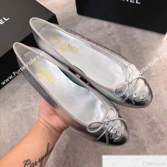Chanel Lambskin Leather Ballerinas Silver 2019 (DLY-9050157)