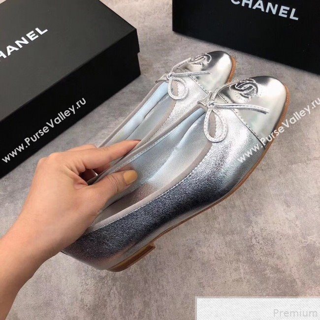 Chanel Lambskin Leather Ballerinas Silver 2019 (DLY-9050157)