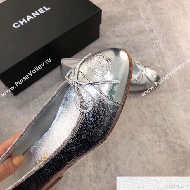 Chanel Lambskin Leather Ballerinas Silver 2019 (DLY-9050157)