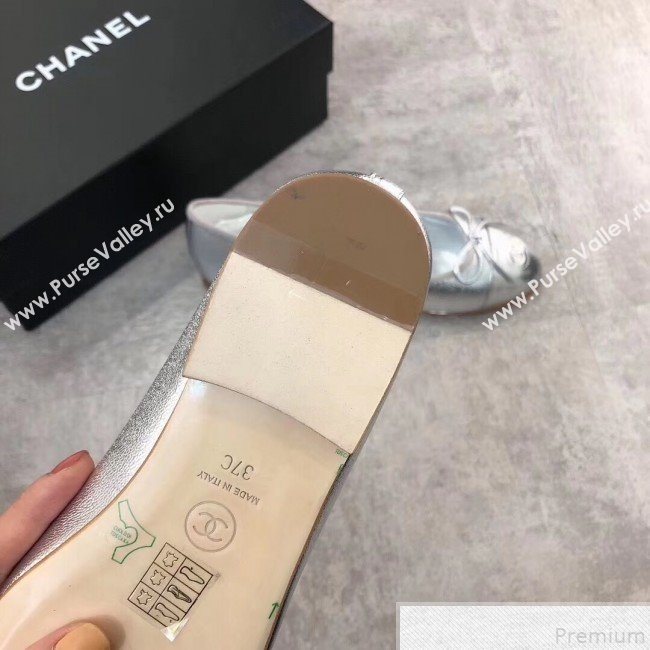 Chanel Lambskin Leather Ballerinas Silver 2019 (DLY-9050157)