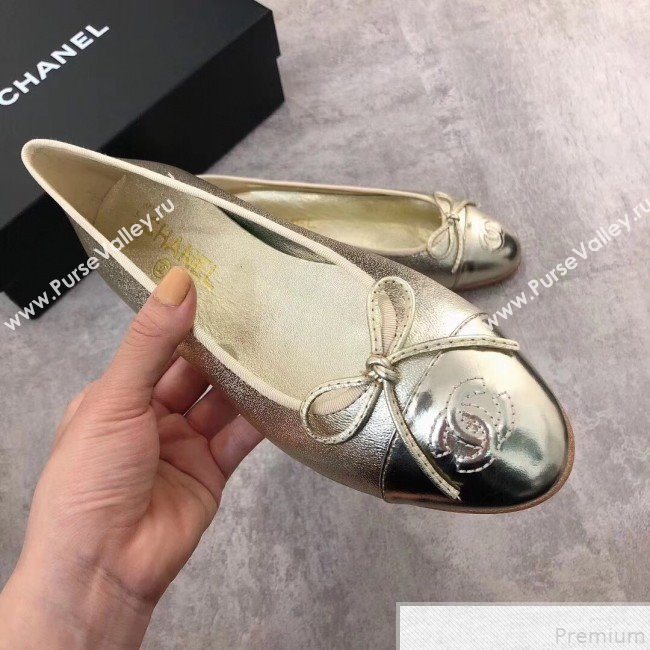 Chanel Lambskin Leather Ballerinas Light Gold 2019 (DLY-9050158)