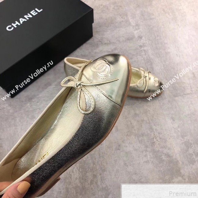 Chanel Lambskin Leather Ballerinas Light Gold 2019 (DLY-9050158)