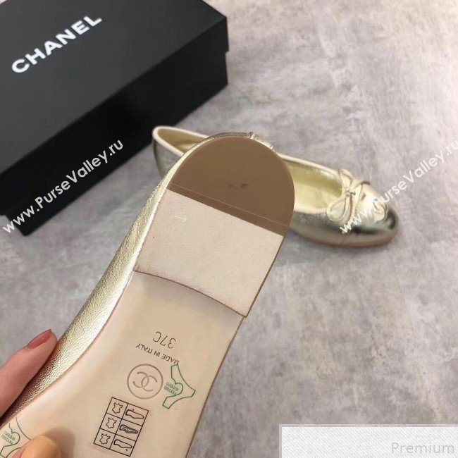 Chanel Lambskin Leather Ballerinas Light Gold 2019 (DLY-9050158)