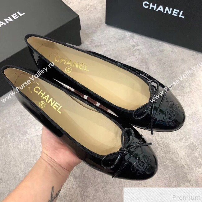 Chanel Patent Leather Ballerinas Black 2019 (DLY-9050159)