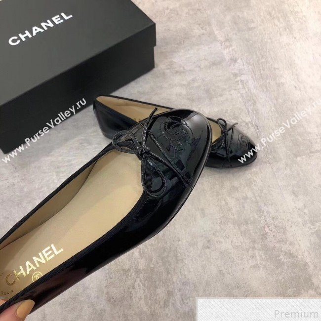 Chanel Patent Leather Ballerinas Black 2019 (DLY-9050159)