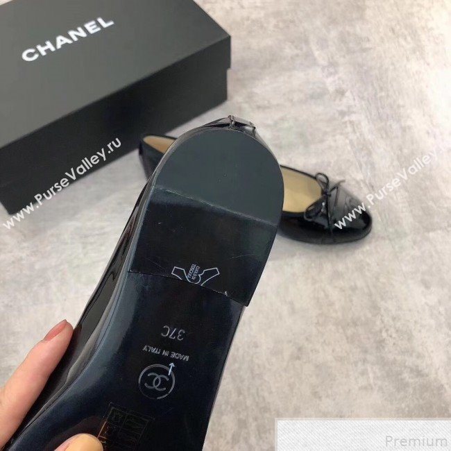 Chanel Patent Leather Ballerinas Black 2019 (DLY-9050159)