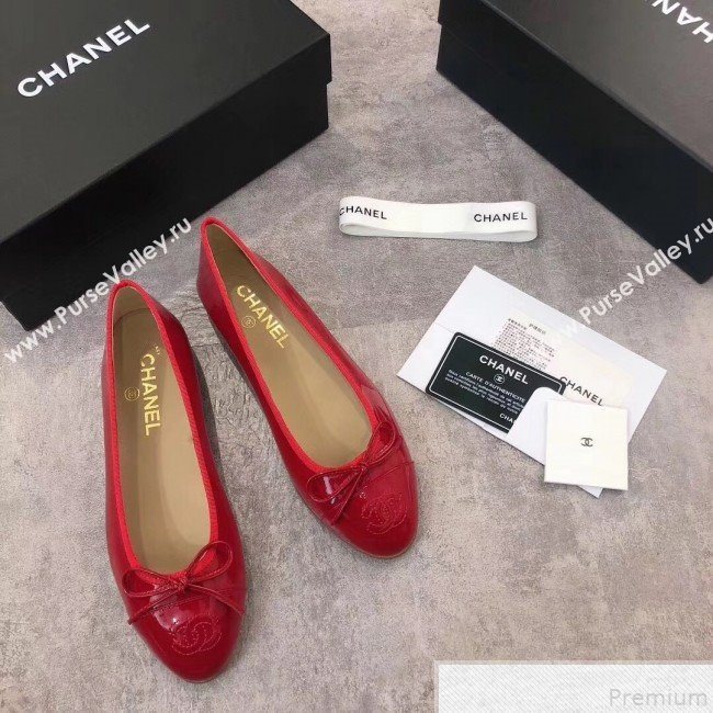 Chanel Patent Leather Ballerinas Red 2019 (DLY-9050160)