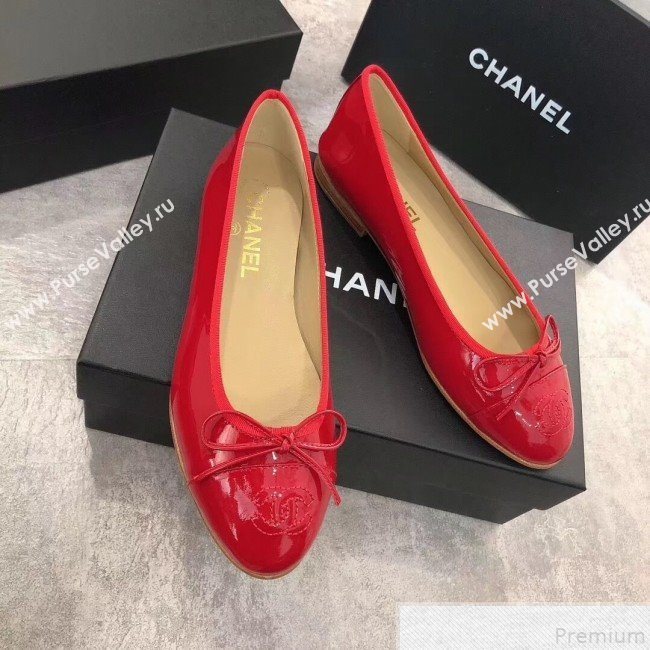 Chanel Patent Leather Ballerinas Red 2019 (DLY-9050160)