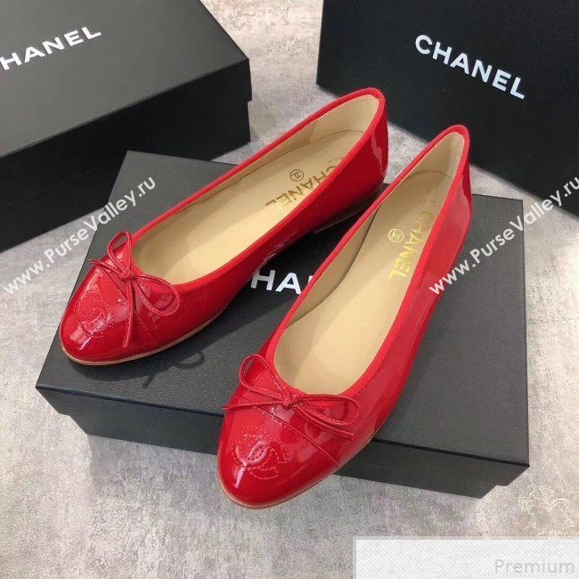 Chanel Patent Leather Ballerinas Red 2019 (DLY-9050160)