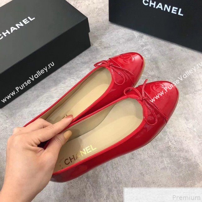 Chanel Patent Leather Ballerinas Red 2019 (DLY-9050160)