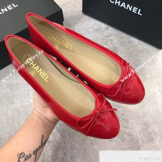 Chanel Patent Leather Ballerinas Red 2019 (DLY-9050160)