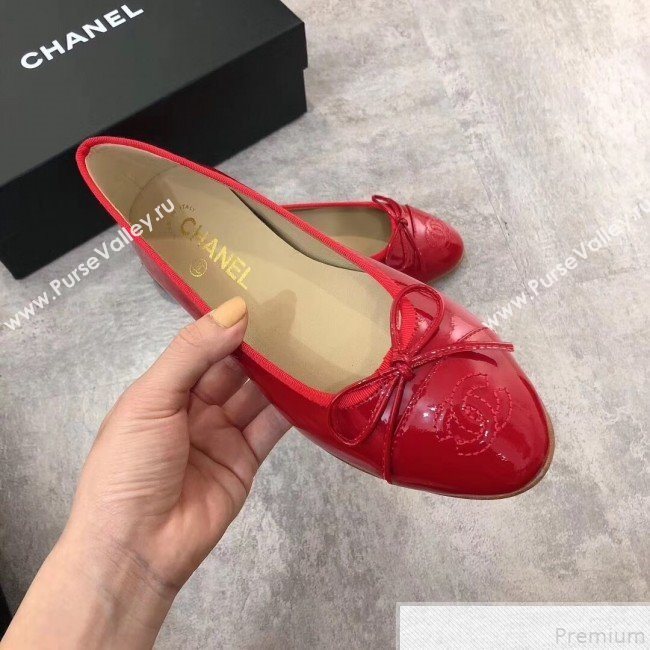 Chanel Patent Leather Ballerinas Red 2019 (DLY-9050160)