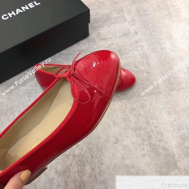 Chanel Patent Leather Ballerinas Red 2019 (DLY-9050160)