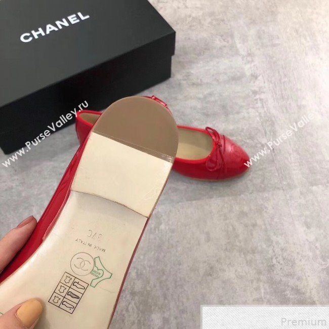 Chanel Patent Leather Ballerinas Red 2019 (DLY-9050160)