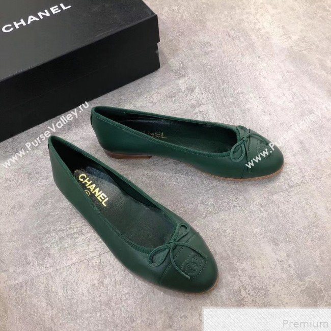 Chanel Lambskin Leather Ballerinas Green 2019 (DLY-9050173)