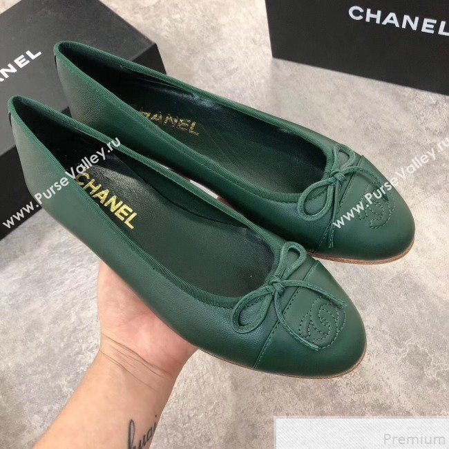 Chanel Lambskin Leather Ballerinas Green 2019 (DLY-9050173)