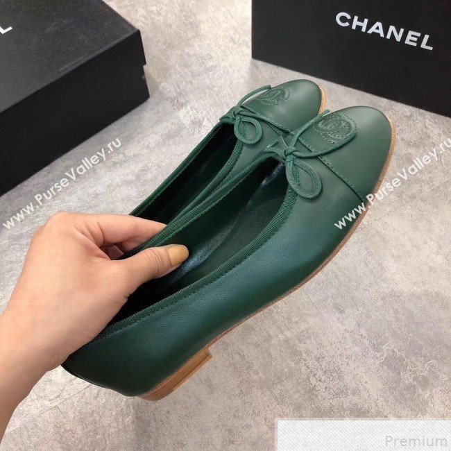 Chanel Lambskin Leather Ballerinas Green 2019 (DLY-9050173)