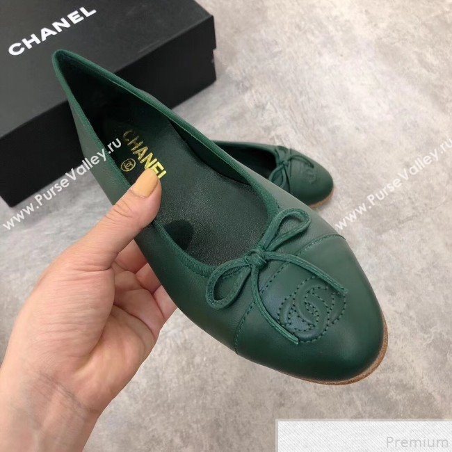 Chanel Lambskin Leather Ballerinas Green 2019 (DLY-9050173)