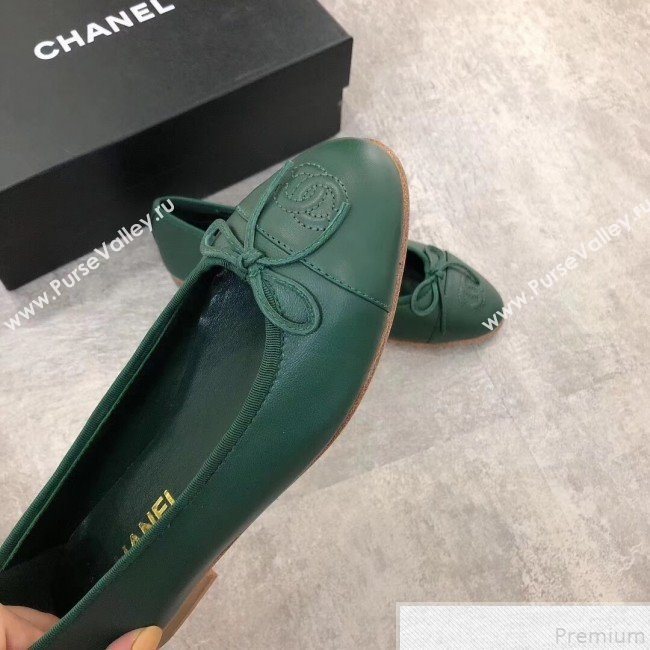 Chanel Lambskin Leather Ballerinas Green 2019 (DLY-9050173)