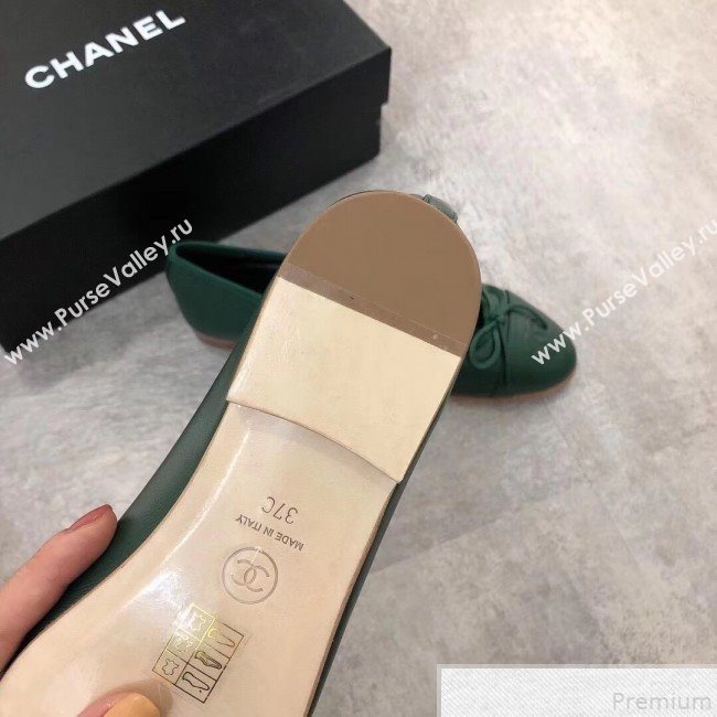 Chanel Lambskin Leather Ballerinas Green 2019 (DLY-9050173)