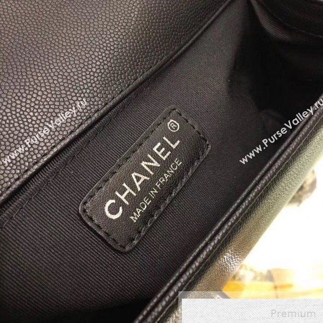 Chanel Quilted Grained Calfskin Classic Boy Flap Bag 67086 Black 2019 (SMJD-9051681)