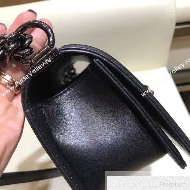 Chanel Small Quilted Lambskin Classic Boy Flap Bag 67085 Black 2019 (SMJD-9051682)