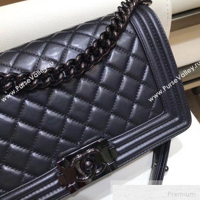 Chanel Quilted Lambskin Classic Boy Flap Bag 67086 Black 2019 (SMJD-9051683)