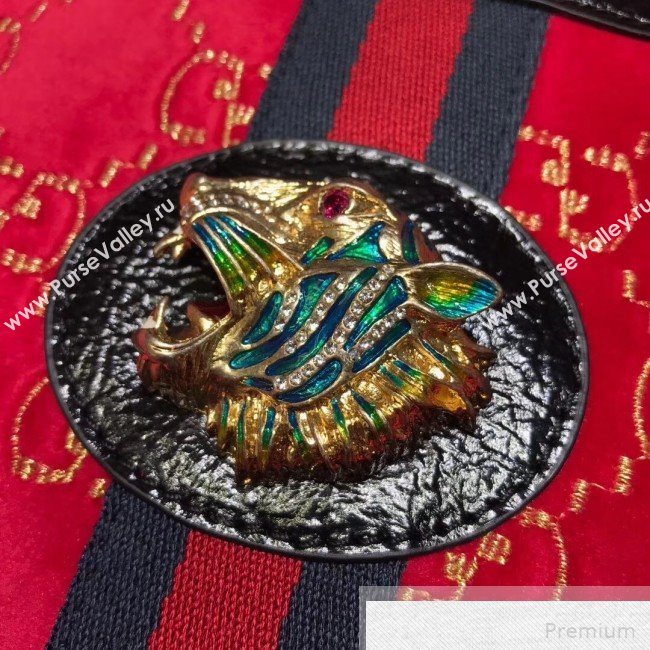 Gucci GG Velvet Rajah Large Tote 537219 Red 2019 (JIANM-9051685)