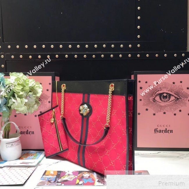Gucci GG Velvet Rajah Large Tote 537219 Red 2019 (JIANM-9051685)