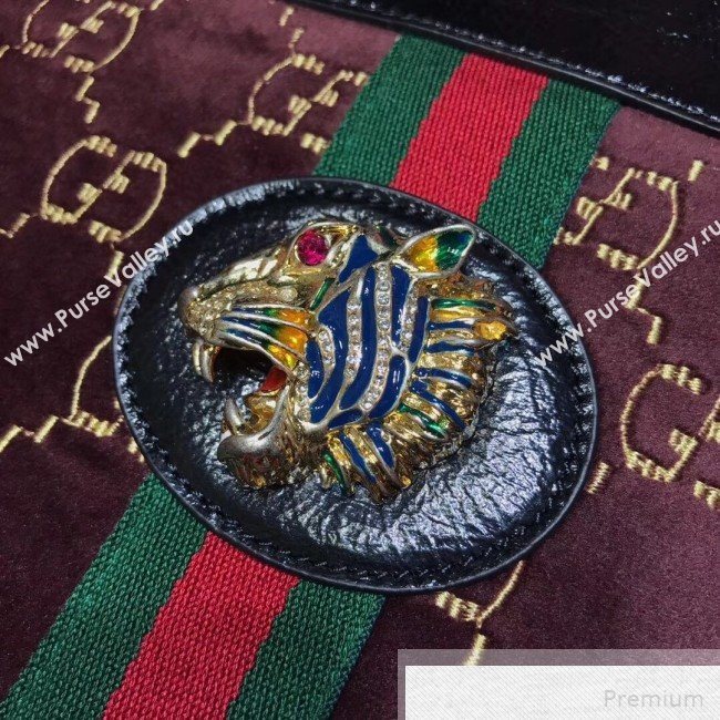 Gucci GG Velvet Rajah Large Tote 537219 Brown 2019 (JIANM-9051687)