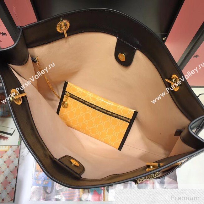 Gucci GG Patent Leather Rajah Large Tote 537219 Yellow 2019 (JIANM-9051702)