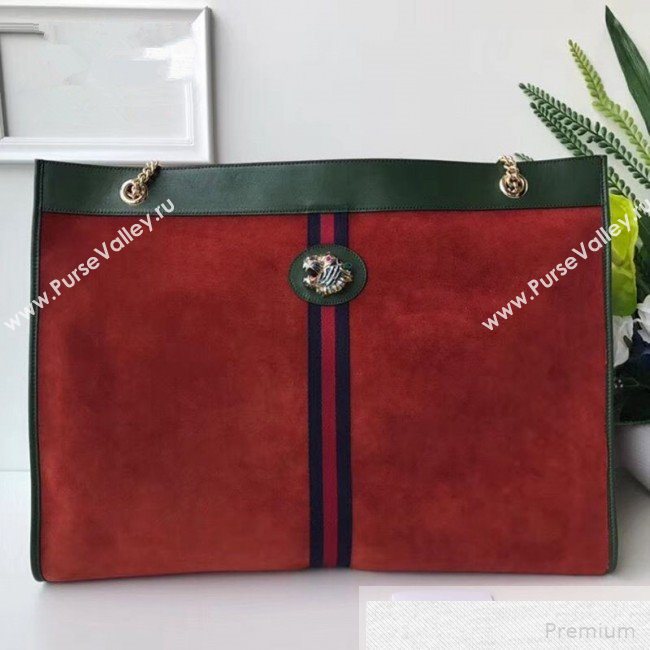 Gucci Suede Rajah Maxi Tote 537218 Orange 2018 (DLH-9051703)