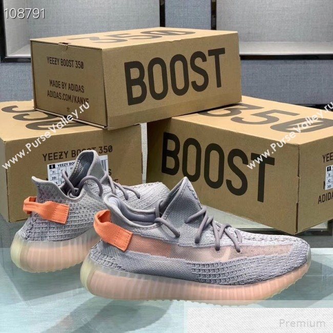 Adidas Yeezy Boost 350 V2 Static Sneakers Grey/Orange Pink 2019 (1028-9051507)