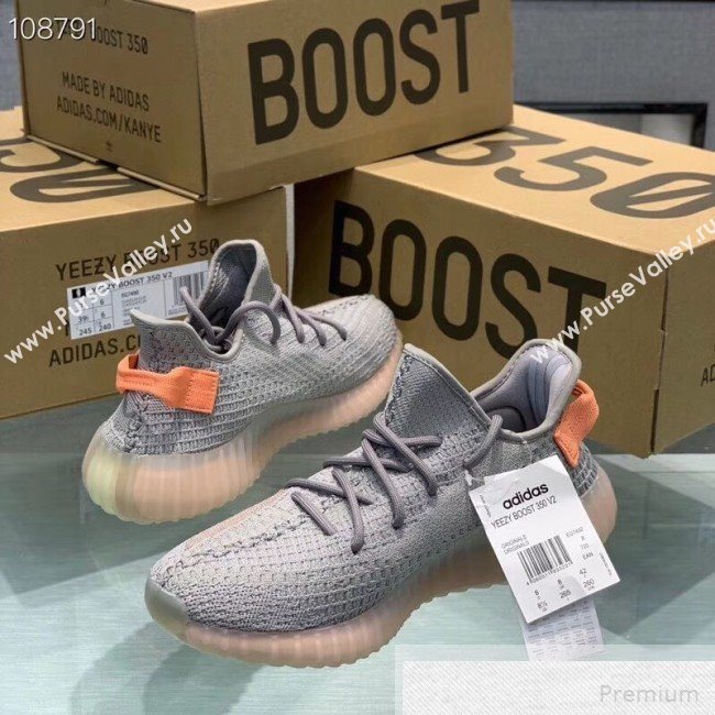 Adidas Yeezy Boost 350 V2 Static Sneakers Grey/Orange Pink 2019 (1028-9051507)